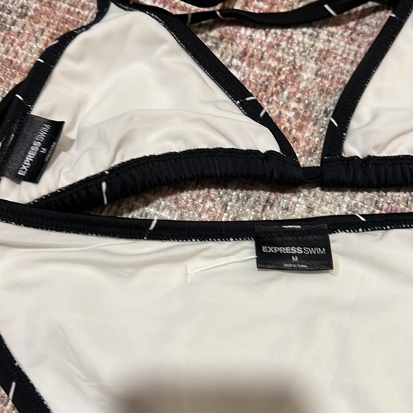 Black with white 2 piece bikini from Express. Size medium - Picture 7 of 8